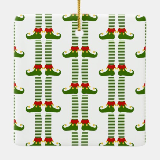 クリスマス小妖精や小人名フェスティバル休日おもしろい セラミックオーナメント (裏面)