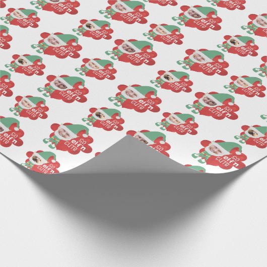 クリスマス小妖精や小人家族4写真そうELFnかわいいことわざ ラッピングペーパー (角)