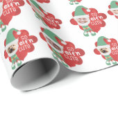 クリスマス小妖精や小人家族4写真そうELFnかわいいことわざ ラッピングペーパー (ロールコーナー)