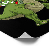 クリスマス小妖精や小人恐竜Tレックス少年キッズおもしろい ポスター (角)