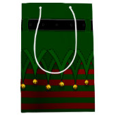 クリスマス小妖精や小人抱き枕フェスティバルホリデーバッグ ミディアムペーパーバッグ (正面)