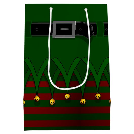 クリスマス小妖精や小人抱き枕フェスティバルホリデーバッグ ミディアムペーパーバッグ (裏面)