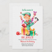 クリスマス小妖精や小人招待状 招待状 (正面/裏面)