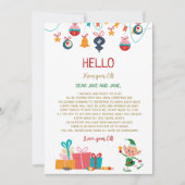 クリスマス小妖精や小人歓迎レター 招待状 (正面)