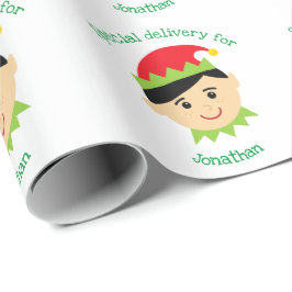 クリスマス小妖精や小人特別配達の少年の子供たち ラッピングペーパー