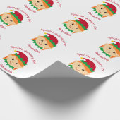 クリスマス小妖精や小人特別配達女の子ども ラッピングペーパー (角)