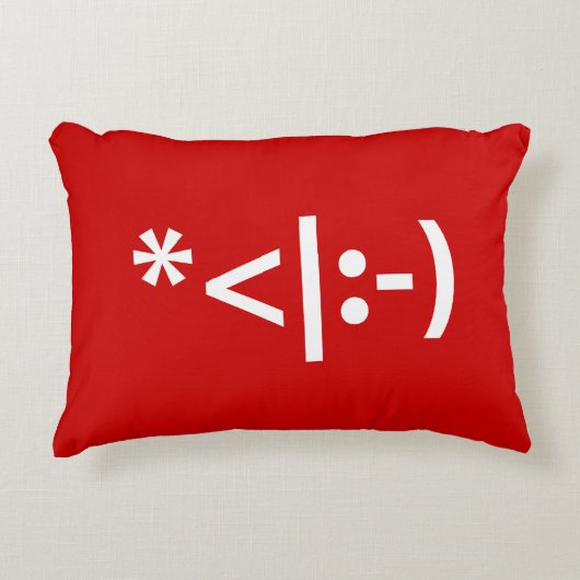 クリスマス小妖精や小人絵文字クリスマスASCII文字アート アクセントクッション (正面)