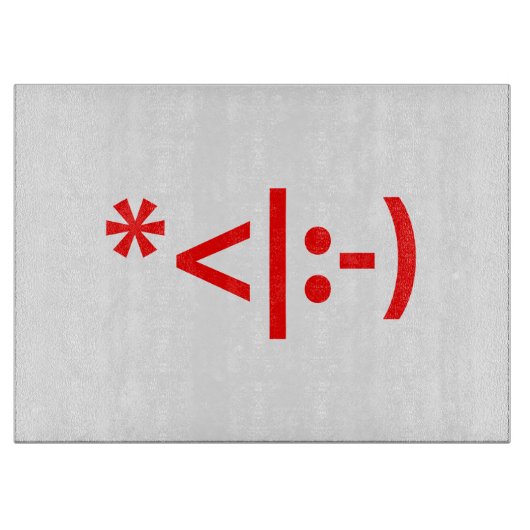 クリスマス小妖精や小人絵文字クリスマスASCII文字アート カッティングボード (正面)