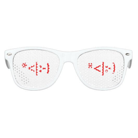 クリスマス小妖精や小人絵文字クリスマスASCII文字アート キッズサングラス (正面)