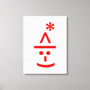 クリスマス小妖精や小人絵文字クリスマスASCII文字アート キャンバスプリント