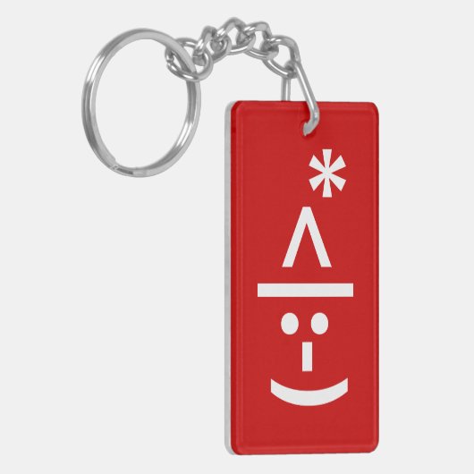 クリスマス小妖精や小人絵文字クリスマスASCII文字アート キーホルダー (正面左)