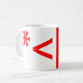 クリスマス小妖精や小人絵文字クリスマスASCII文字アート コーヒーマグカップ (正面左)