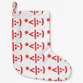 クリスマス小妖精や小人絵文字クリスマスASCII文字アート スモールクリスマスストッキング (正面)