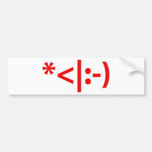 クリスマス小妖精や小人絵文字クリスマスASCII文字アート バンパーステッカー