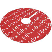 クリスマス小妖精や小人絵文字クリスマスASCII文字アート ブラッシュドポリエステルツリースカート (アングル)