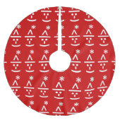 クリスマス小妖精や小人絵文字クリスマスASCII文字アート ブラッシュドポリエステルツリースカート (正面)