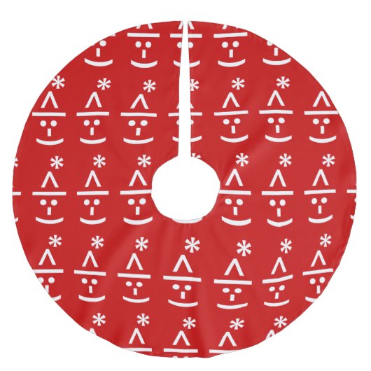 クリスマス小妖精や小人絵文字クリスマスASCII文字アート ブラッシュドポリエステルツリースカート (正面)