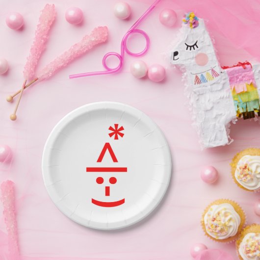 クリスマス小妖精や小人絵文字クリスマスASCII文字アート ペーパープレート (パーティー)