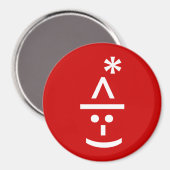 クリスマス小妖精や小人絵文字クリスマスASCII文字アート マグネット (正面/裏面)