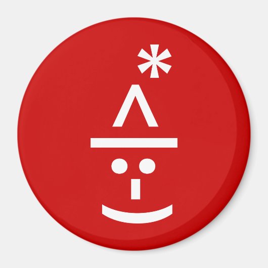 クリスマス小妖精や小人絵文字クリスマスASCII文字アート マグネット (正面)