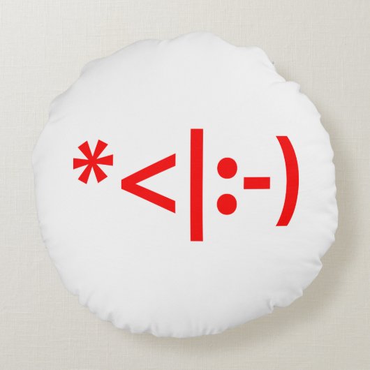 クリスマス小妖精や小人絵文字クリスマスASCII文字アート ラウンドクッション (裏面)