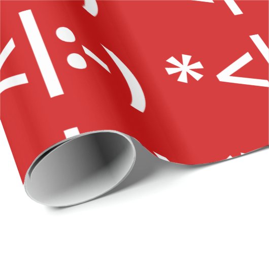 クリスマス小妖精や小人絵文字クリスマスASCII文字アート ラッピングペーパー (ロールコーナー)