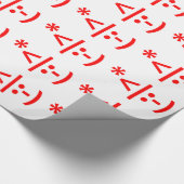 クリスマス小妖精や小人絵文字クリスマスASCII文字アート ラッピングペーパー (角)