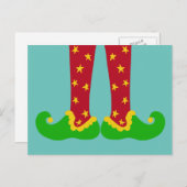 クリスマス小妖精や小人脚はがき シーズンポストカード (正面/裏面)