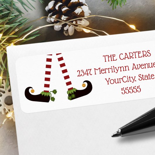 クリスマス小妖精や小人脚 ラベル