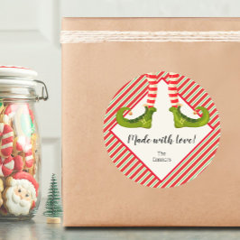 クリスマス小妖精や小人自家製グッズベーキング ラウンドシール