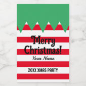 クリスマス小妖精や小人衣装デザインパーソナライズされたミニ ワインラベル (シングルラベル)