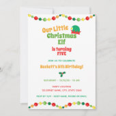 クリスマス小妖精や小人誕生日招待状 招待状 (正面)