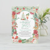 クリスマス小妖精や小人誕生日招待状 招待状 (スタンド正面)