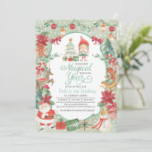 クリスマス小妖精や小人誕生日招待状 招待状 (スタンド正面)