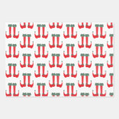 クリスマス小妖精や小人足アンドヒールお洒落 ラッピングペーパーシート (正面2)