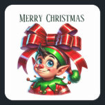 クリスマス小妖精や小人追加メッセージMerry Christmas スクエアシール<br><div class="desc">クリスマス小妖精や小人追加メッセージMerry Christmas Square Sticker</div>