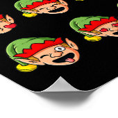 クリスマス小妖精や小人顔おもしろいボーイズガールズキッズクリスマス ポスター (角)