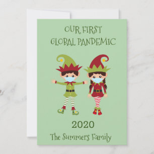 クリスマス小妖精や小人2020年の世界初のパンデミック シーズンカード