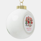 クリスマス小妖精や小人4枚 セラミックボールオーナメント (左)