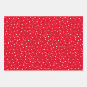 クリスマス小妖精や小人、キャンディーケーン、緑と赤の紙吹雪 ラッピングペーパーシート (正面3)