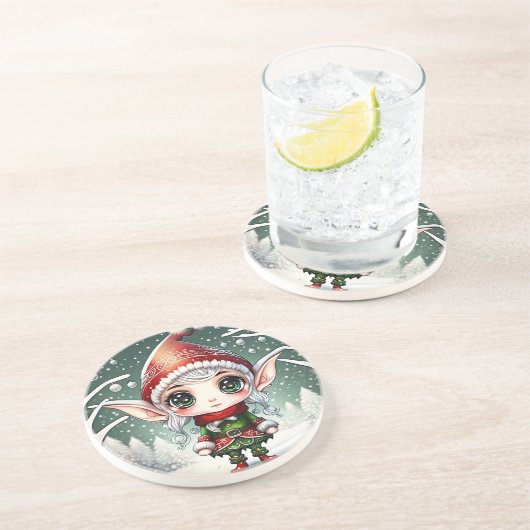 クリスマス小妖精や小人 コースター (側面)