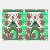 クリスマス小妖精や小人、サッカー、猫ラッピング紙シート ラッピングペーパーシート (正面3)