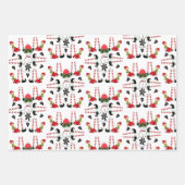 クリスマス小妖精や小人、サッカー、猫ラッピング紙シート ラッピングペーパーシート (正面)
