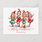 クリスマス小妖精や小人 シーズンポストカード (正面)