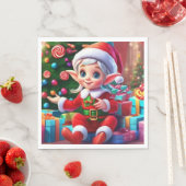 クリスマス小妖精や小人 スタンダードランチョンナプキン (インサイチュ)