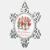 クリスマス小妖精や小人 スノーフレークピューターオーナメント (右)