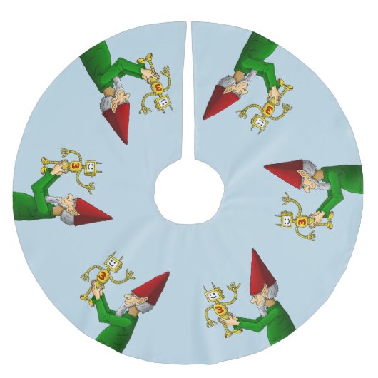 クリスマス小妖精や小人 ブラッシュドポリエステルツリースカート (正面)