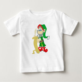 クリスマス小妖精や小人 ベビーTシャツ