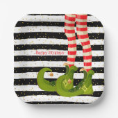 クリスマス小妖精や小人 ペーパープレート (正面)