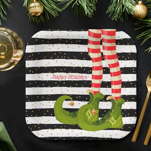 クリスマス小妖精や小人 ペーパープレート